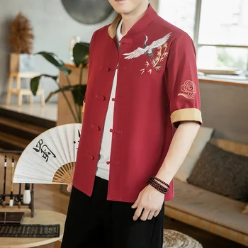 Prabangus prekės ženklas 5XL Vyriškas paltas Medvilninis Kimono Mada Laisvi Megztiniai Viršutiniai drabužiai Vintažinis kinų stilius Vyriškos striukės Laisvalaikio paltai