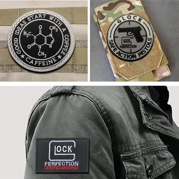 Glock Target siuvinėjimo pleistrai drabužiams KAPSULĖ CORP Kablys ir kilpa Taktinė apyrankė Lauko kuprinės moralės ženklelis