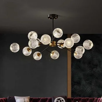 All Copper Living Room Šviestuvas Nordic Light Luxury Lamp Magic Bean Molecular Lamp Simple Modern Light Luxury Bedroom Dining