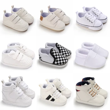 White Baptist Baby Shoes Fashion Casual Sports Shoes Boys' Soft Sole Non Slip Walking Shoes First Step Walker
