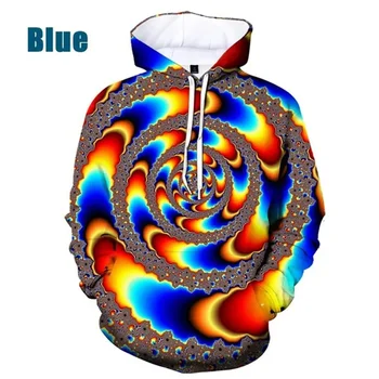 Vertigo Hypnotic Hoodie Vyriški drabužiai Cool 3D Paisley Spausdinti Nauja džemperiai su gobtuvu Moterys Harajuku Mada y2k Pullovers Hoody