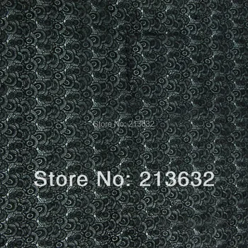 POs88-204 juodas nėriniuotas audinys tekstilės aksesuarai klasikinis kompiuterinis siuvinėjimas tirpus siuvinėjimas užuolaidų audinys