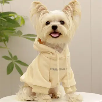 Minkštas sustorėjęs šiltas megztinis šuniui Patogus šiltas dvikojis šuniuko kailis Poliesteris/Pliušinis džemperis su gobtuvu Marškiniai su gobtuvu Pavasaris