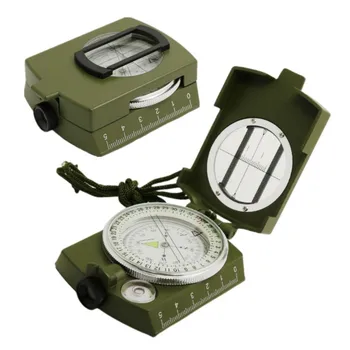 Didelio tikslumo Amerikos kompasas Daugiafunkcinis karinis žaliasis kompasas Šiaurės kompasas Lauko automobilio kompaso išgyvenimo įranga