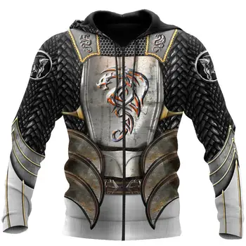 Dragon Knight Amor 3D All Over Printed Men Hoodie Autumn and winter Unisex džemperis Zip Pullover Casual Streetwear