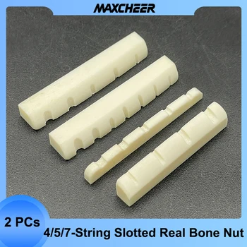 2Pcs Slotted Real Bone 4/5-String Bass Nuts for Electric Bass Multiple Models Electric Bass Accessories