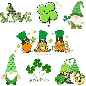 St.Patrick's Day Šilumos lipdukai Lygintuvas ant pleistrų drabužiams Individualus lygintuvas ant drabužių pleistrų Ekologiškas