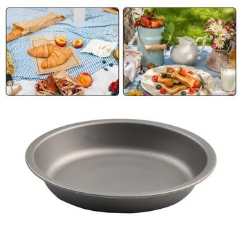 1pc Plate Titanium Dish Plate Lauko kempingo keptuvė Lengvi indai Virtuvės reikmenys Maisto gaminimo reikmenys stovyklavimui Žygiai pėsčiomis