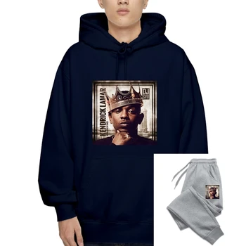 New Kendrick Lamar King Of New York Rap Hip Hop Vyriški juodi SweaHoody džemperiai su gobtuvu Fleece S-3XL SweaHoody džemperis su gobtuvu