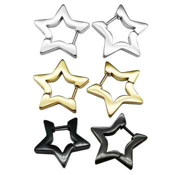 Nerūdijančio plieno Pentagramos žvaigždė Ausies smeigtukas Saldus Cool Star Smeigtukas Auskarai Papuošalai Mada Auskarai Auskarai Gimtadienio dovana