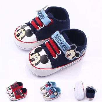 Disney 0-18M Baby Mickey Mouse First Walkers Girl Newborn Baby Shoes Boy Fashion cartoon Mickey Shoes