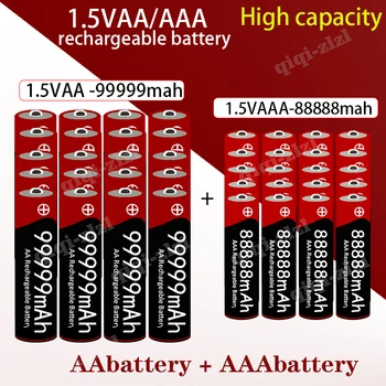 AA+AAA baterija Naujas prekės ženklas 1.5VAA Didelės talpos 99999mAh +1.5VAA88888mAh Šarminis 1.5Vclock žaislinis fotoaparatas Baterija įkraunama baterija