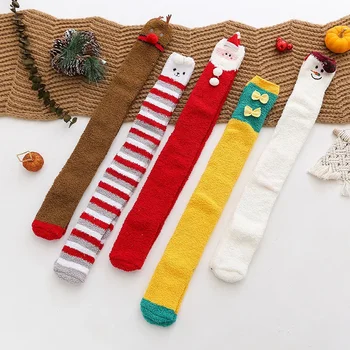 Mados dienos animacinis filmas Anime Moterų miego koralų aksominės kojinės Sutirštintos šiltai per kelius kojinės Kalėdinės kojinės