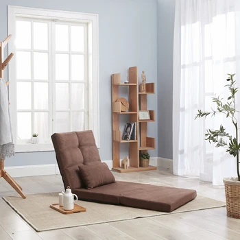 Reguliuojama grindų sofos sofa su viena pagalve, 5 atlošiama padėtis, kabrioletas minkštas svečių miegamasis