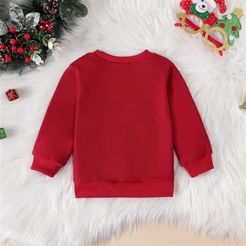 Mažylis Mergaitė Berniukas Kalėdinė apranga Laiškų siuvinėjimas Džemperis Megztinis Megztinis Viršus Kalėdiniai drabužiai