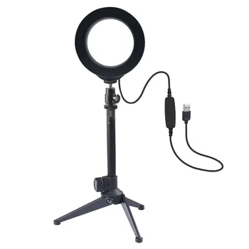 Profesionalūs reguliuojami nešiojamų fotoaparatų priedai Trikojo laikiklio stovas darbalaukis LED užpildymui Žiedinė lemputė Išmaniojo telefono trikojis