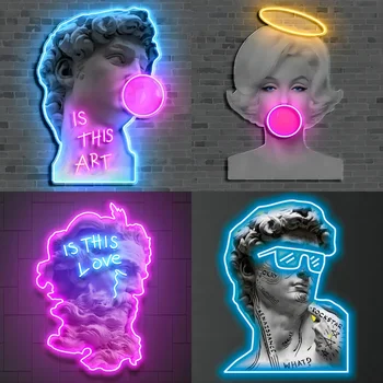 David Neon, astronauto ženklas, spalvotas neonas, pritaikytas neonas, baro KTV ženklas, įmonės logotipo pritaikymas, kambario dekoravimo pritaikymas