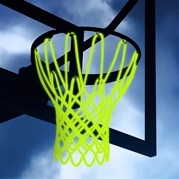 50CM Standartinis šviečiantis krepšinio tinklas, žalias fluorescencinis krepšinio tinklas, savaime šviečiantis vaikų krepšinio rėmo tinklas 1VNT