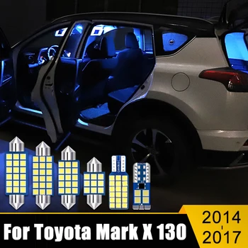 skirta Toyota Mark X 130 2014 2015 2016 2017 6PCS LED automobilio salono kupolo skaitymo lemputės Tuštybės veidrodžio lempos bagažinės lempučių priedai