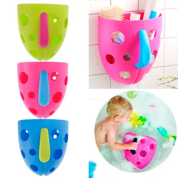 Plastikiniai kūdikių vonios kambario žaislai Sucker laikymo krepšelio organizatorius Maudymosi laikas Žaidimo linksmybės – Mėlyna