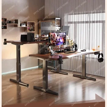Medžio masyvas Išmanusis elektrinis kėlimo stalas Kompiuterio stalas ir kėdės komplektas Biuro namų kompiuteris Stalas Studijų stalas Darbo stalas