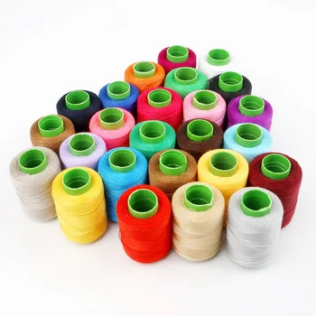 24 Colors 300m Rankinis siuvinėjimas Mini Spool Pramoniniai siuvimo siūlai Mašinų linija Amatų pleistras Vairo siuvimo reikmenys