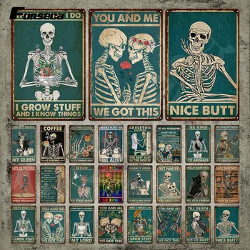 Skeleton Vintage Tin Sign Metalinis plakatas Skeleto tualetas Geriausia sėdynė namuose Apnašų metalinė plokštė vonios kambario dekoravimui