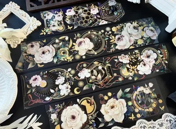 Vintage Flower Wish Nocturne Washi PET juosta kortelių gamybai Dekoravimas 