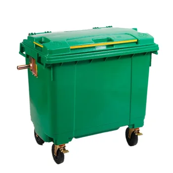 lauko šiukšlių atskyrimo dėžės šiukšliadėžė reklamuoja sanitarinį plastikinį didelės talpos konteinerį mokyklai 660L