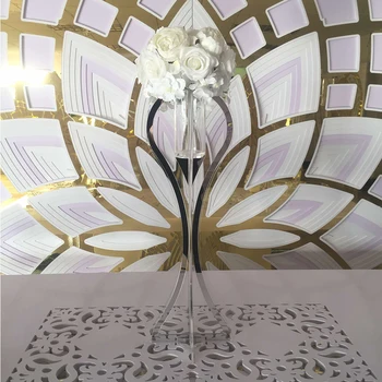 Vestuvių centraspece stalas Gėlių dekoravimas Auksinis gėlių stovas Centrinis vitrinos stovas