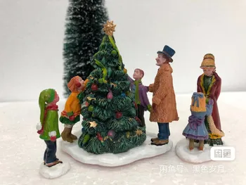 Vakarėlio dekoras Linksma Kalėdų scena Smėlio stalas Žmonių ir gyvūnų figūrėlės Pagrindinis Linksmi papuošalai Namų svetainės dekoracijos Atostogų dovana