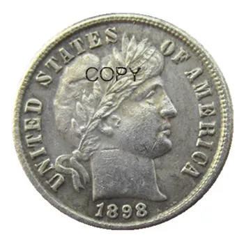 US Barber Dime 1898 P/S/O sidabru padengtos kopijavimo monetos