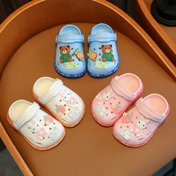 Vaikiškos basutės ir šlepetės, neslystantys, Baotou, batai kūdikiams ir vaikams, nuo 1 iki 3 metų, mieli berniukai ir mergaitės vonioje