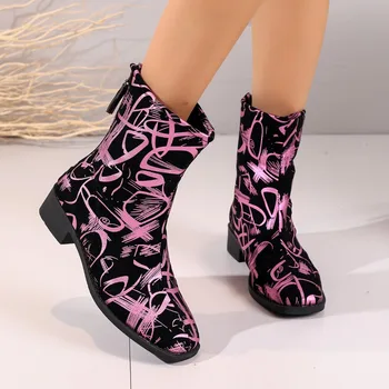 Botas Mujer Invierno 2023 Nauji moteriški batai Madingi spausdinti Ponios trumpi batai Didelio dydžio 42 lauko laisvalaikio moteriški batai