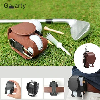 Krepšio maišelis Mini kišeninis odinis golfo kamuoliukas Laikyti metalinį sagos formos krepšio laikiklį Laikyti 2 kamuoliukus Golfo laikymo priedai