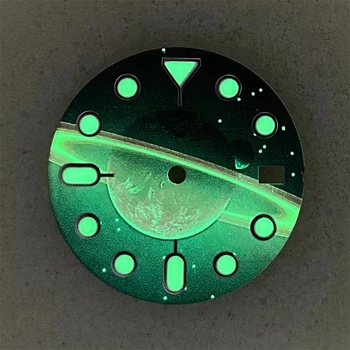 28.5mm PU žalias šviečiantis ratukas, tinkamas NH35 NH36 4R judėjimui vieno kalendoriaus pažodinio laikrodžio modifikavimo priedai