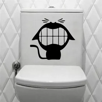Juokingi tualeto ženklų lipdukai Vonios kambario dekoravimas Namų lipdukai Menas vandeniui atsparus Kūrybinės sienos Vinilo plakatai
