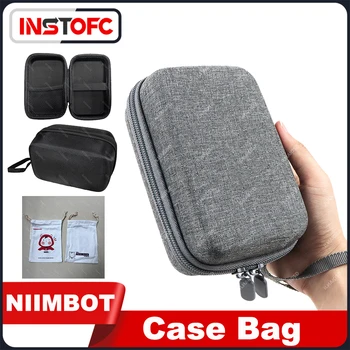 Apsauginis dėklas Bag Anti Falling Portable Carry Zipper Storage White Grey Black Box for Niimbot D11 D101 D110 Thermal Label Roll