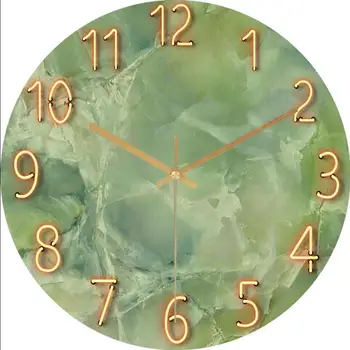 Kūrybinė marmuro tekstūra 12 colių Nutildytas sieninis laikrodis Mada Svetainės dekoravimas Paprastumas Laikrodis Miegamasis Sieninis laikrodis E11668