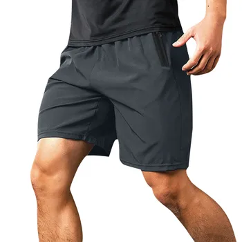 Vyriški vasaros sportiniai šortai Vienspalviai sutraukiami raišteliai Elastinės juosmens kišenės Baggy Breeches Sporto salė Bėgimas Kultūrizmas Kvėpuojančios kelnės