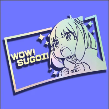 WoW! SUGOI Happy Girl Anime lipdukai Vinilo automobilio lipdukas Anime animacinis filmas Dekoratyvinis langas Buferis Nešiojamojo kompiuterio lipdukai Lipdukai Vandeniui atsparūs lipdukai