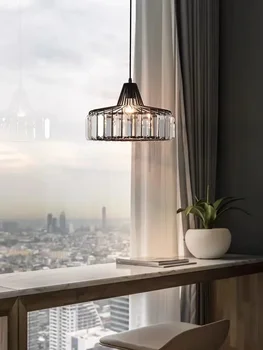 Valgomasis krištolo šviestuvas juodas/auksinis paprastas modernus lengvas prabangus kūrybingas virtuvės šviestuvas miegamojo miegamasis prie lovos LED mažas šviestuvas