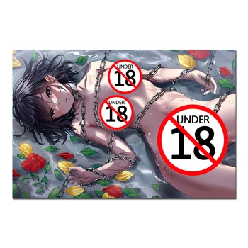 Seksuali mergina Anime tapetai Drobė Tapyba Plakatai ir atspaudai Sienų meno paveikslėliai svetainės dekorui