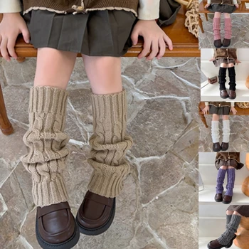 Pavasario kabelis Megztos kojos Šildytojai Suknelė Kelio aukštos kojinės Mergaitė Mokyklos uniforma Antblauzdžiai