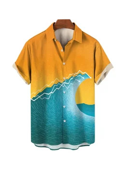 Aliejinės tapybos tekstūros meno spauda vyriški marškiniai trumpomis rankovėmis 3D laisvalaikio atlapas megztinis vyrų ir moterų topai 2024 nauji vyriški marškiniai