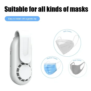 Įkraunamas oro filtras veido kaukės prisegimui vasaros mini nešiojamas ventiliatorius nešiojamas sportinis aušinimas USB asmeninis nešiojamas
