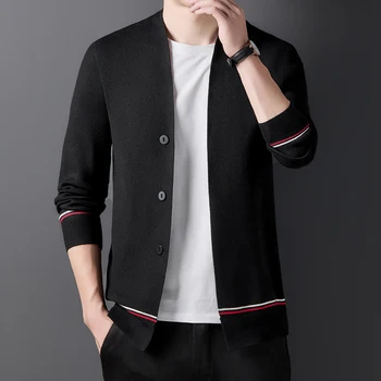 2024 Naujas vyriškas megztinis, juodas vyriškas paltas, jaunimo megztinis, spalvotas dryžuotas megztinis plius dydis M-4XL