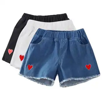 Baby Teenager Shorts Summer Denim Shorts For Girls White Pink Teens Girl Short Jeans 3 4 5 6 7 8 9 10 12 15 Years Kids