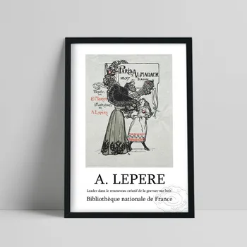 Lepere Vintage parodos plakatas, Šiaurės šalių nostalgiško stiliaus drobės tapyba, juodai balta eskizinė figūra Sieninis paveikslas Namų meno dekoras