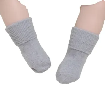 4PAIR/LOT Anyongzu Vaikiškos kojinės vilnonės kojinės šiltos kojinės žiema 0-5T laisvos kojinytės kūdikiams vientisos 6 spalvų MIŠINYS